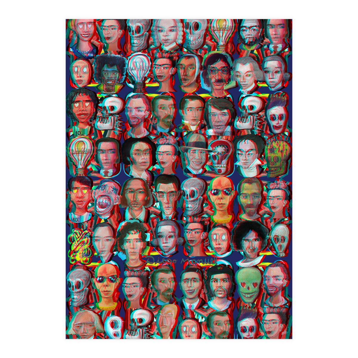 Formas 14 34 3d And Retratos 2 (Print Only)