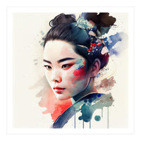 Watercolor Modern Geisha #4 (Print Only)