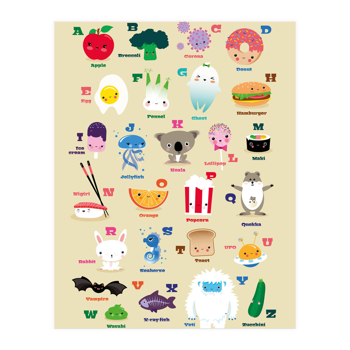 Nursery Kawaii Alphabet (Print Only)