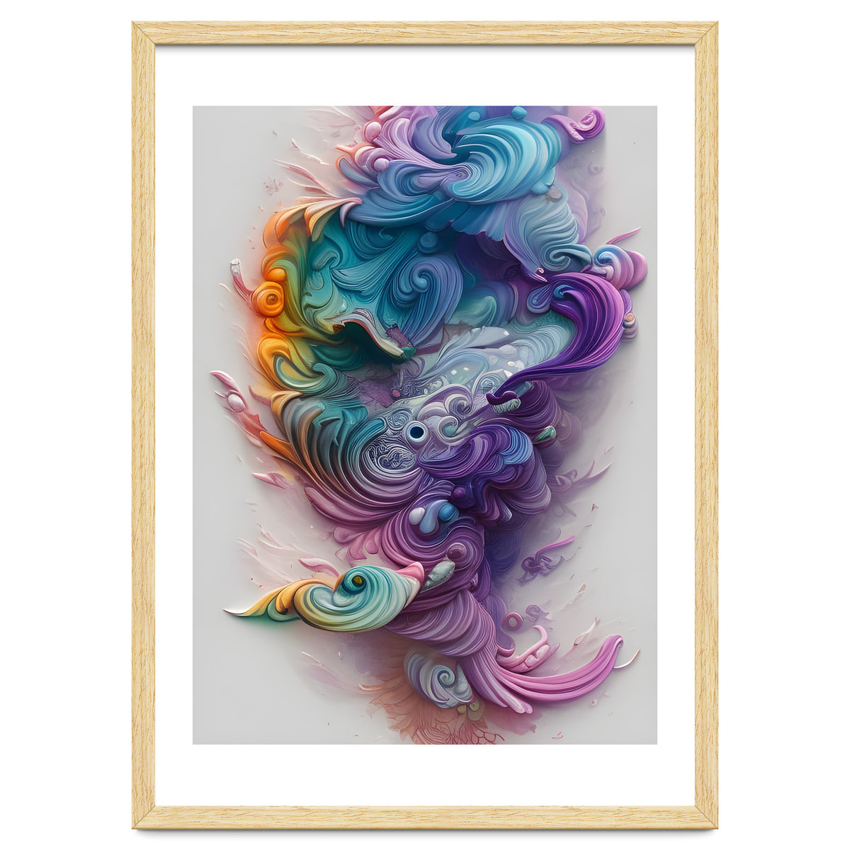 Wavy Rainbow Pastels AI Art