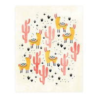Yellow Llamas Red Cacti (Print Only)