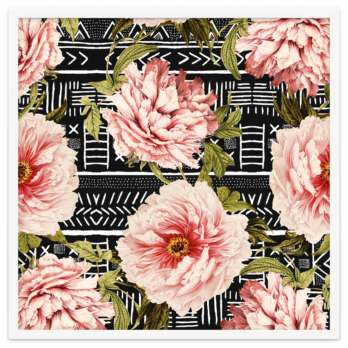 Flowering pink on drawn lines