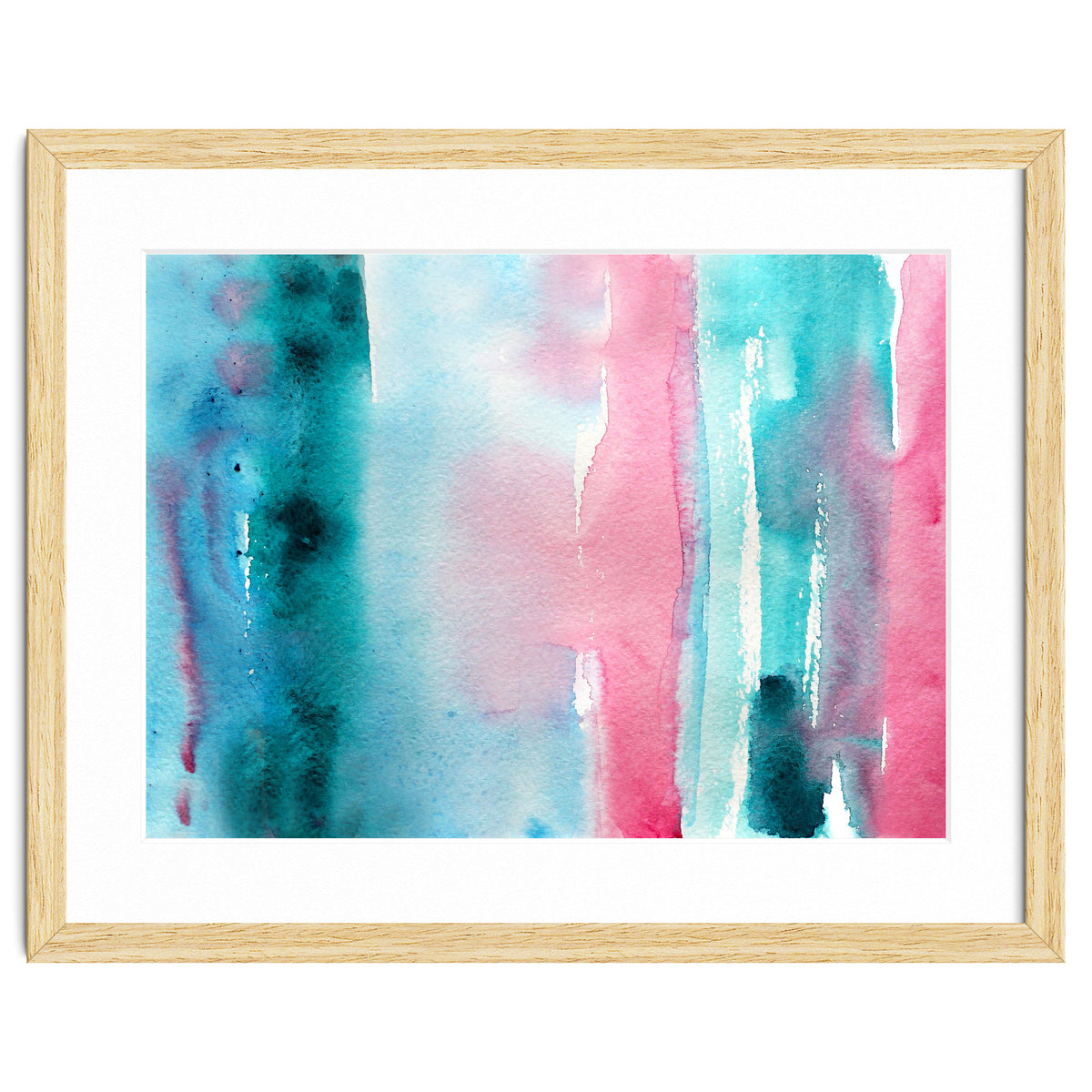 Turquoise love || abstract watercolor