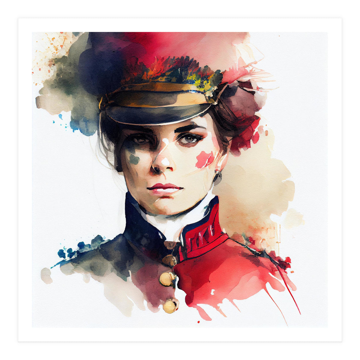 Watercolor Napoleonic Soldier Woman #3 (Print Only)