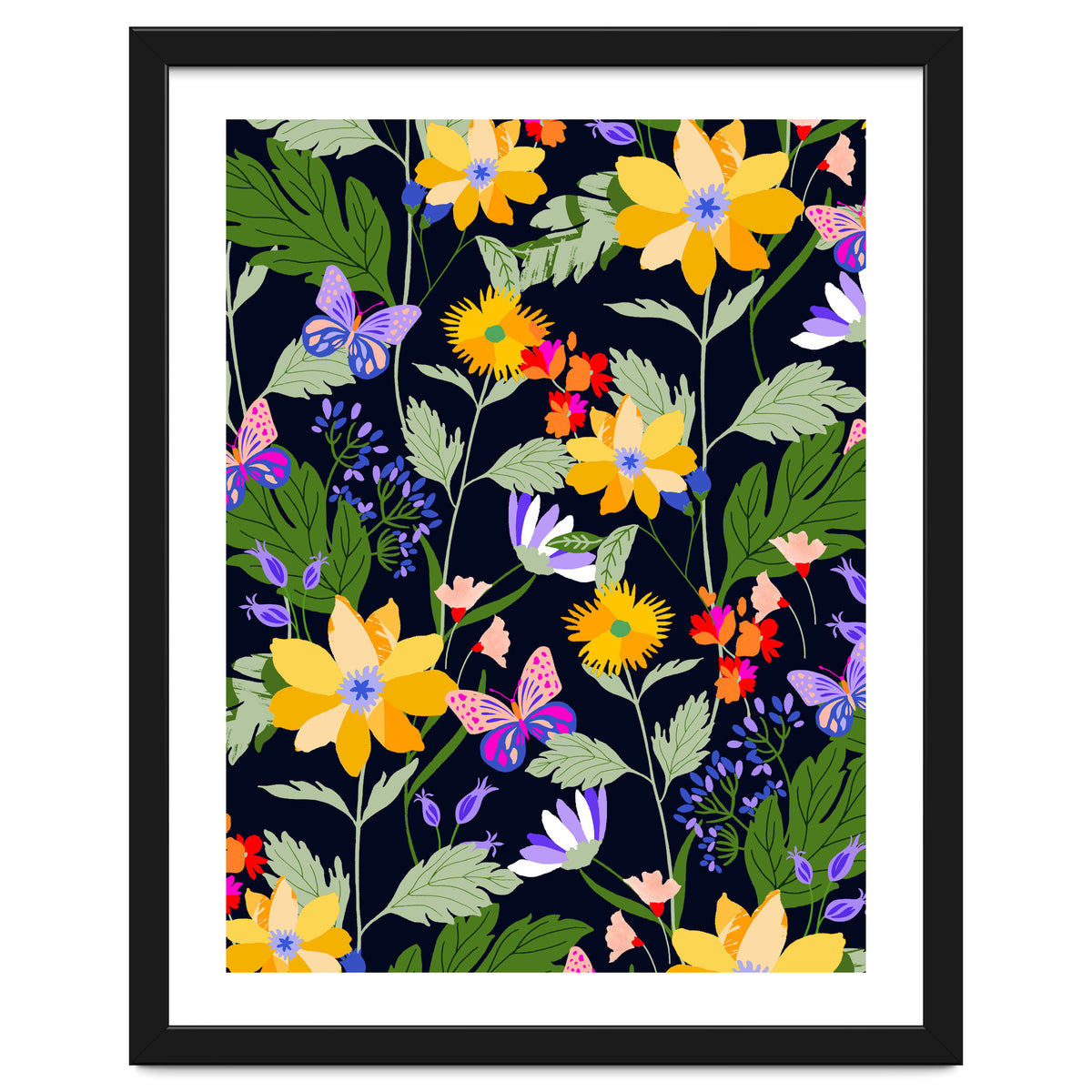 Flowers and butterflies