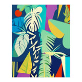 Tropical Wilderness, Abstract Botanical Jungle Plants, Pop of Color Eclectic Shapes Nature (Print Only) thumbnail