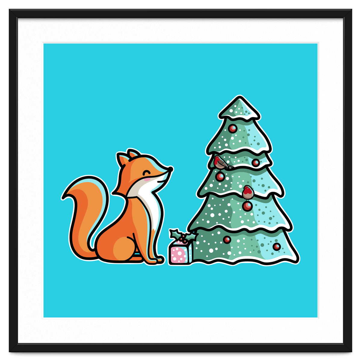 Cute Fox Christmas Tree