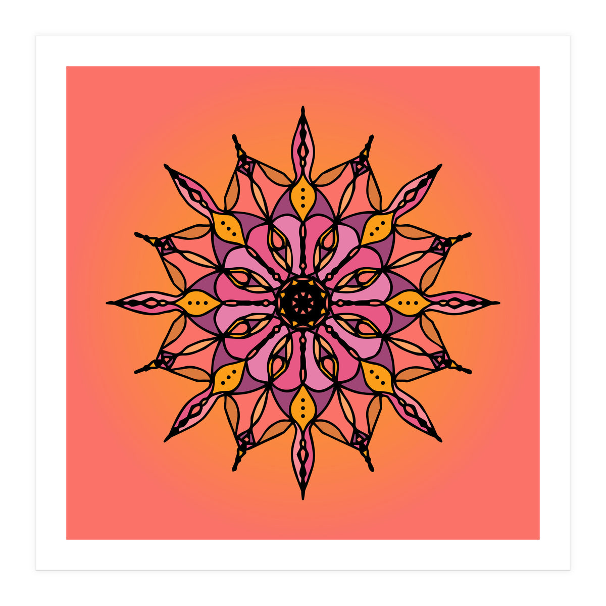 SUNSET CORAL MANDALA (Print Only)
