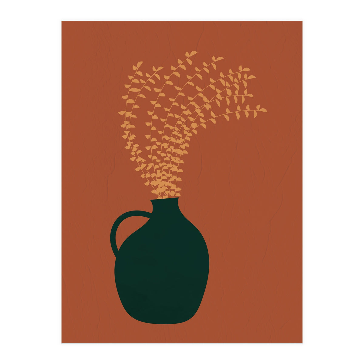 Terracotta Earth Tones Wall Decor Pottery Plant I (Print Only)