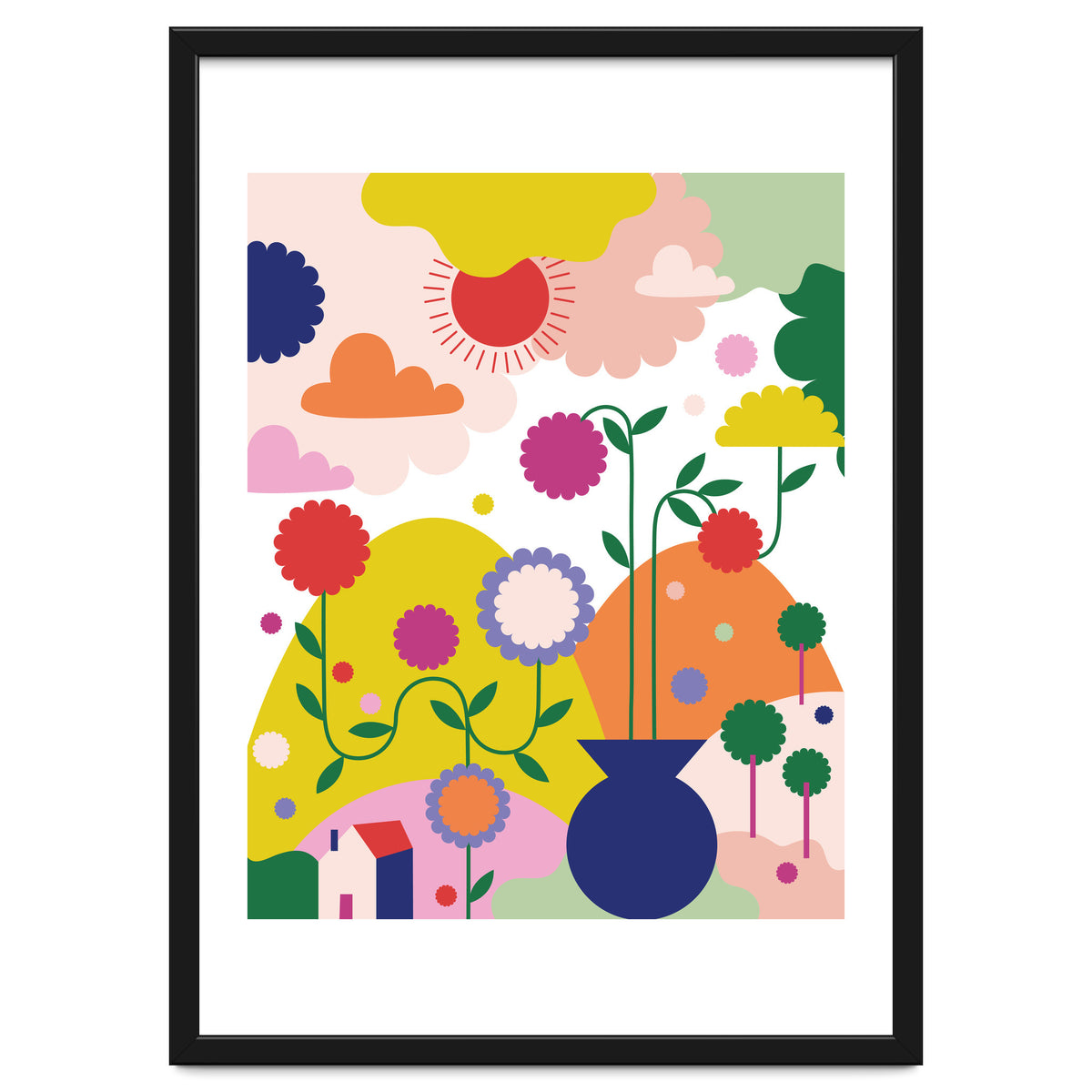 Happy Mediterranean Colorful Landscape