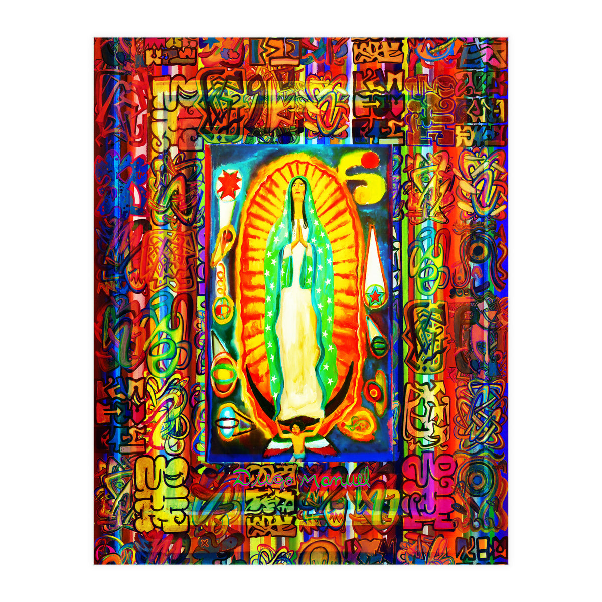 Graffiti Digital 2022 336 and Virgin of Guadalupe (Print Only)