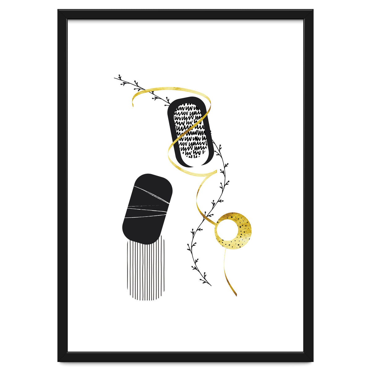 Black & White Abstract No. 1 | gold