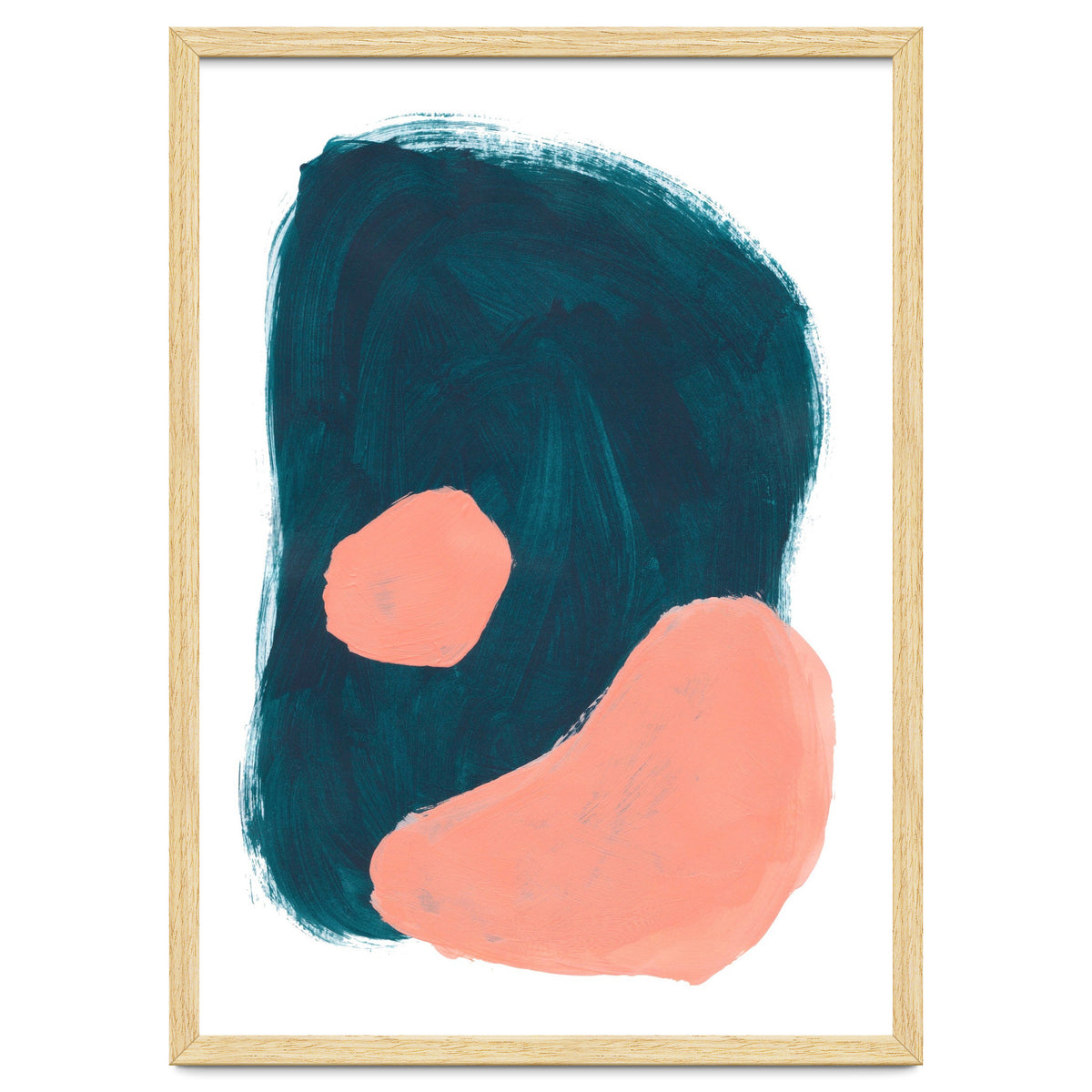 Teal Blob Salmon Bubbles