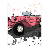 Vintage pink car sketch (Print Only) thumbnail