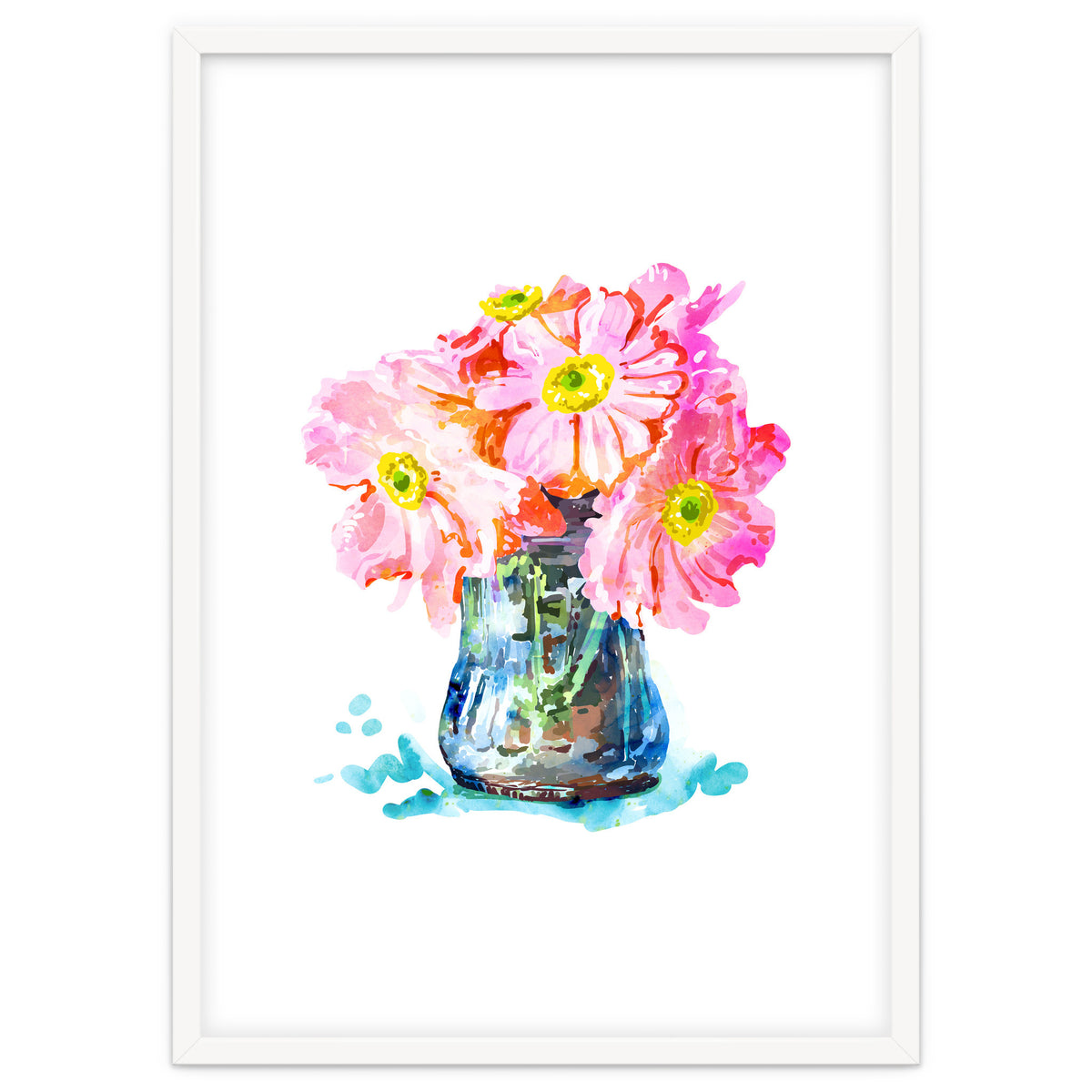 Watercolor Flower Pot