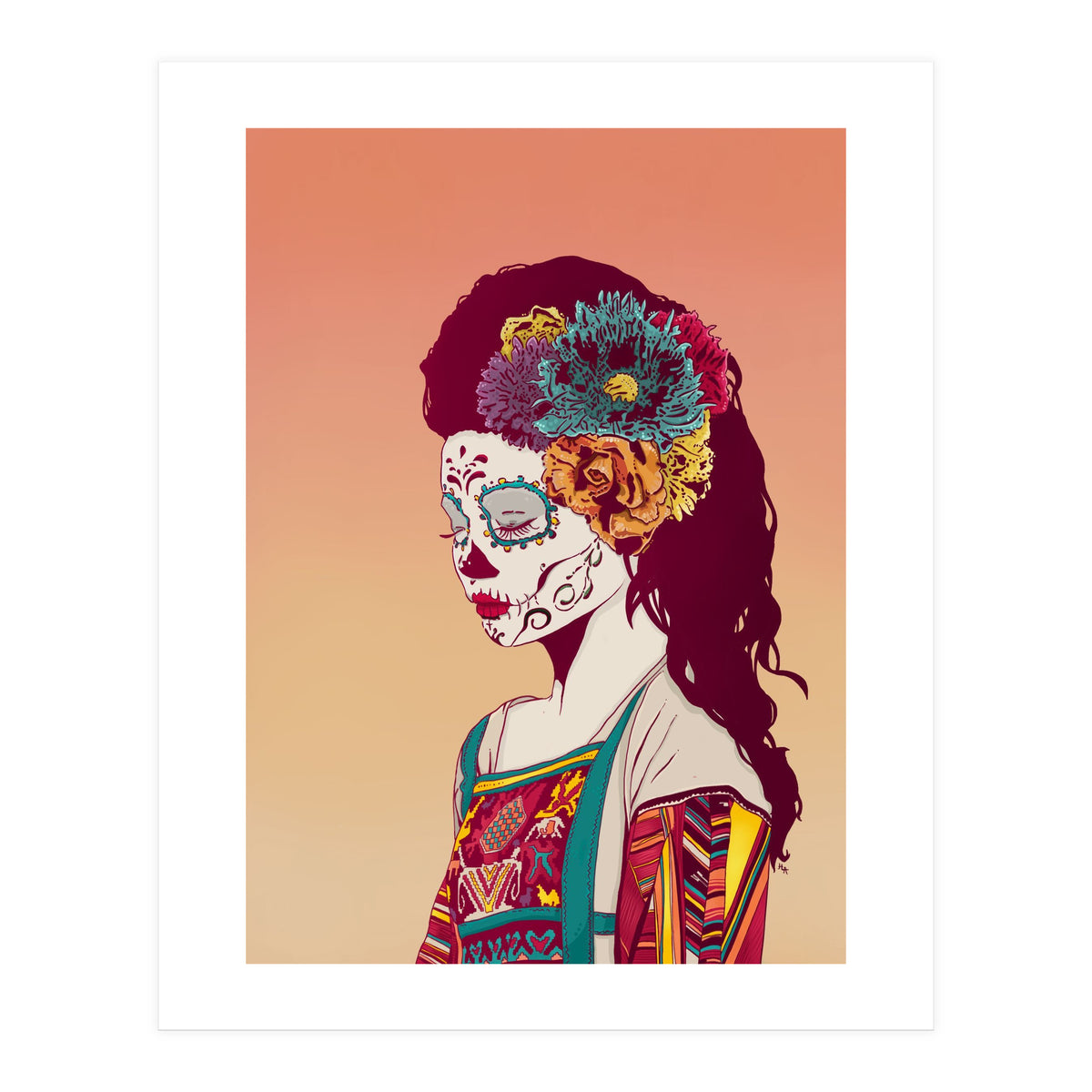 Mexican Skull Lady (Print Only)