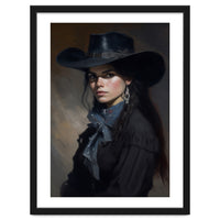 Gothic Cowgirl Moody Dark Painting