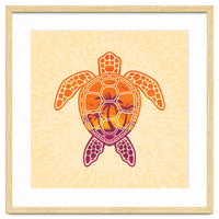 Tropical Sunset Sea Turtle Design