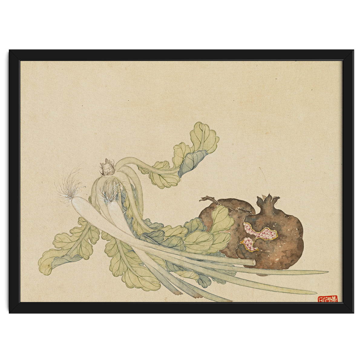 Wang Chengyu ~flowers, Vegetables, Pomegranates, Onions, Chinese Cabbage, Vegetables