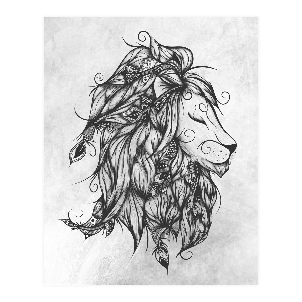 Poetic Lion B&w (Print Only)