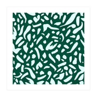 Deep Emrald | Green Terrazzo Pattern | Fun Funky Eclectic Modern Boho Painting (Print Only)