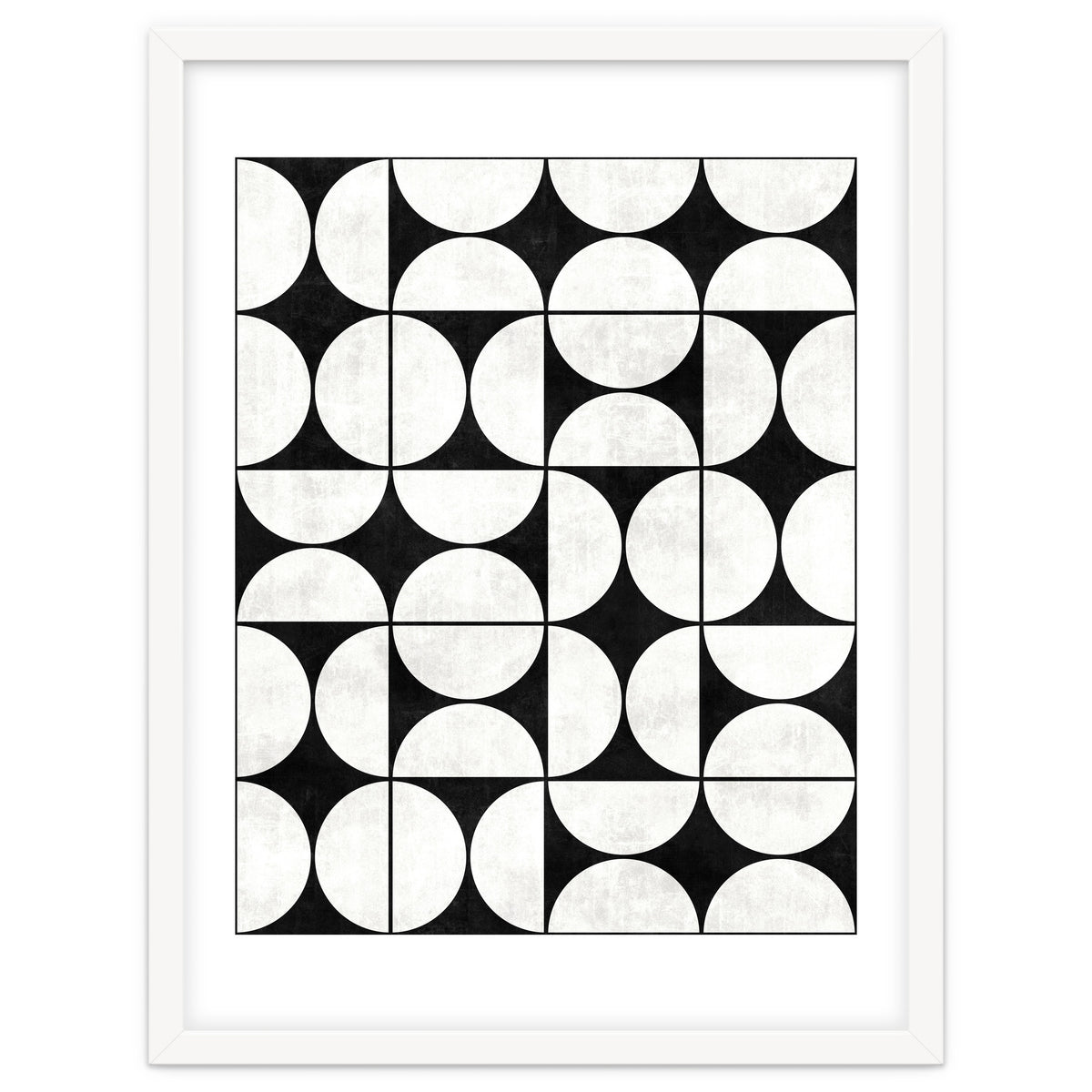 Mid-Century Modern Pattern No.2 - Black and White Concrete