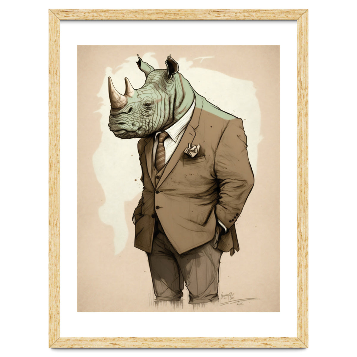 Dapper Rhino Fashion Sketch