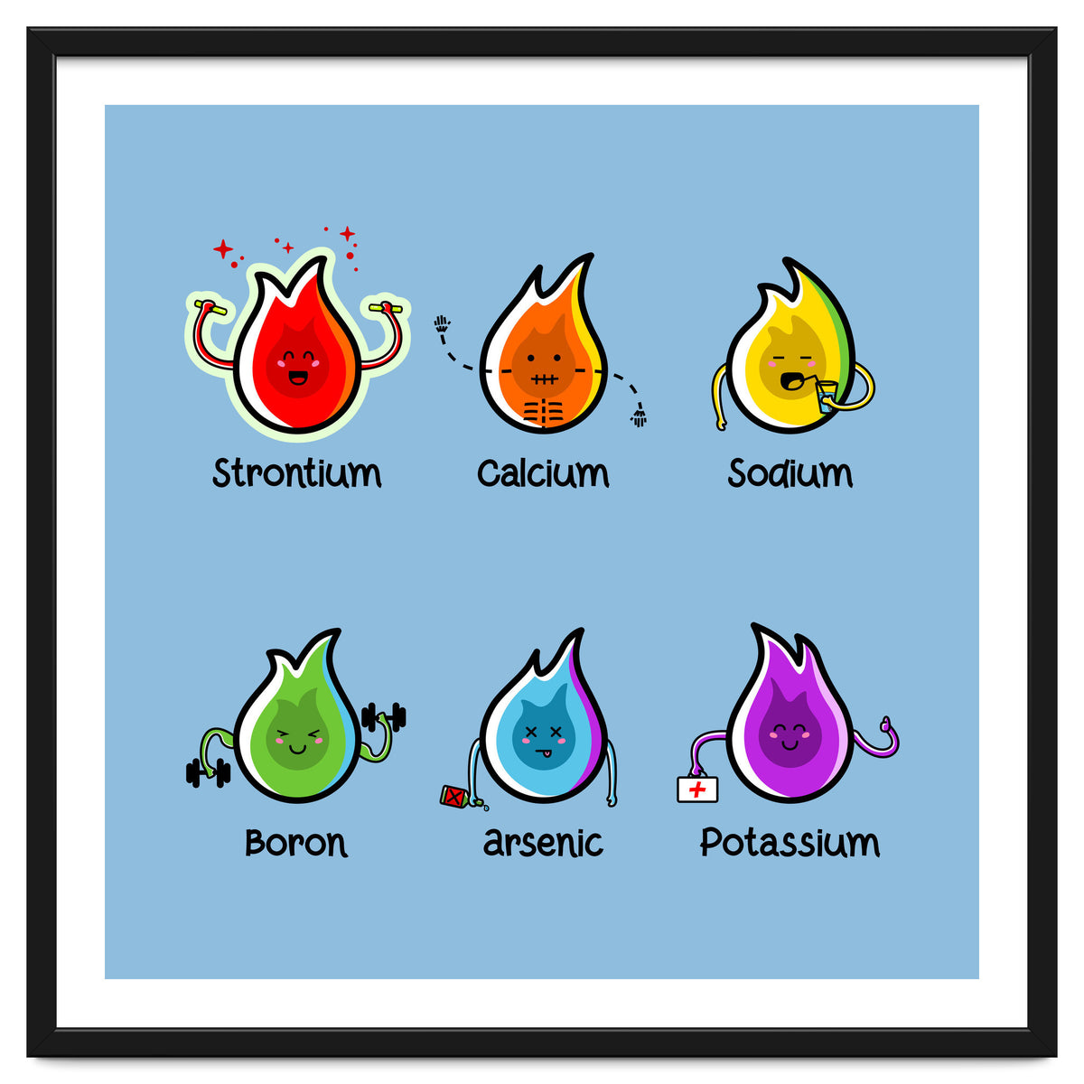 Kawaii Flaming Elements Science