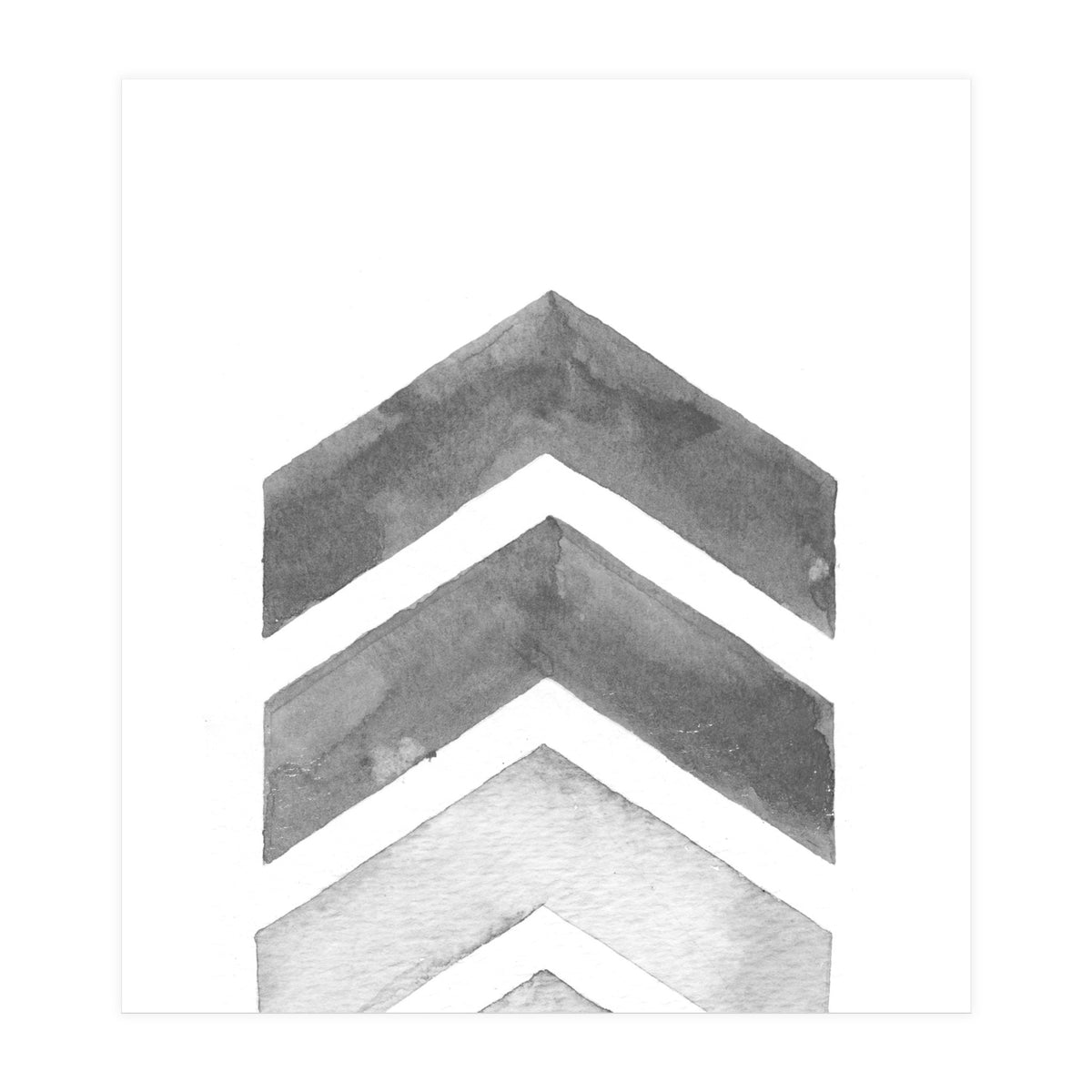 Grey Watercolor Chevron (Print Only)