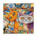 Chaotic and Colorful Fantasy Cat Collage 14 (Print Only) thumbnail