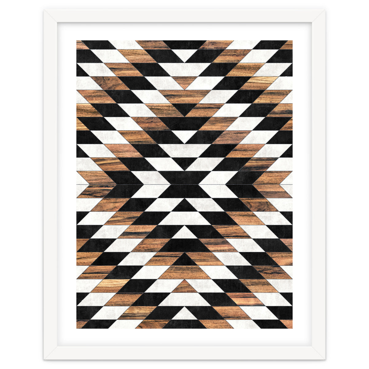 Urban Tribal Pattern No.13 - Aztec - Concrete and Wood