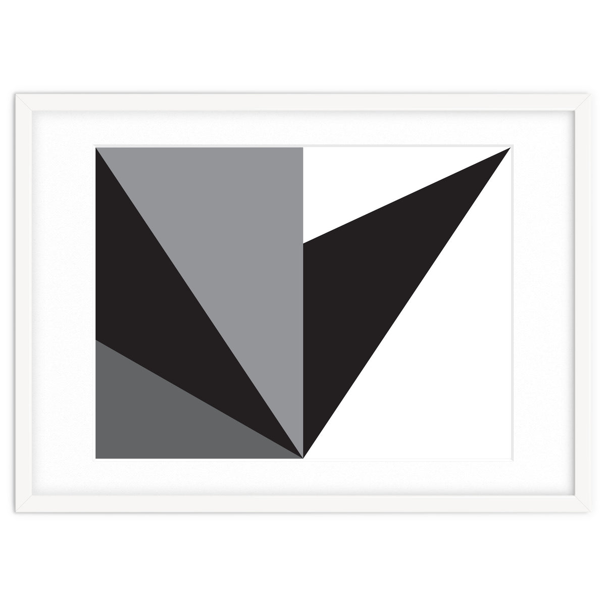 Geometric Shapes No. 76 - black, white & grey