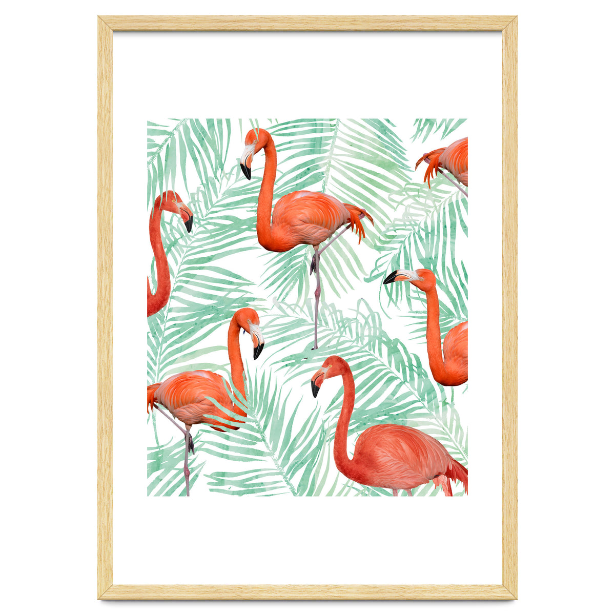 Flamingo And Mint Palm
