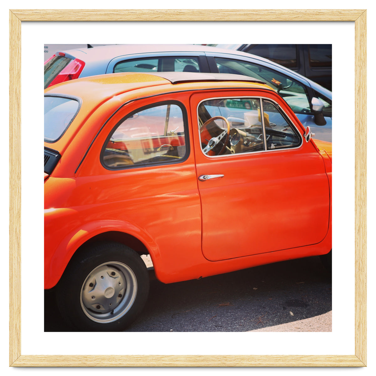 Classic orange Fiat 500