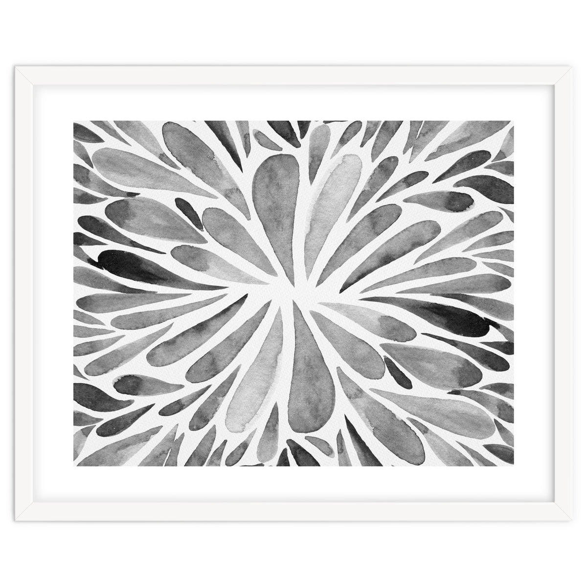 Retro abstract floral - black and white
