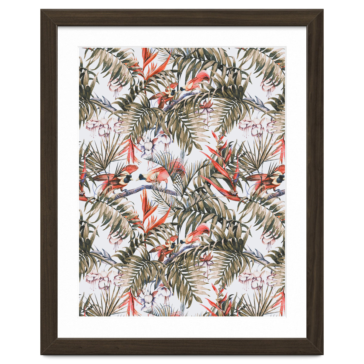 Exotic birds in the jungle paradise