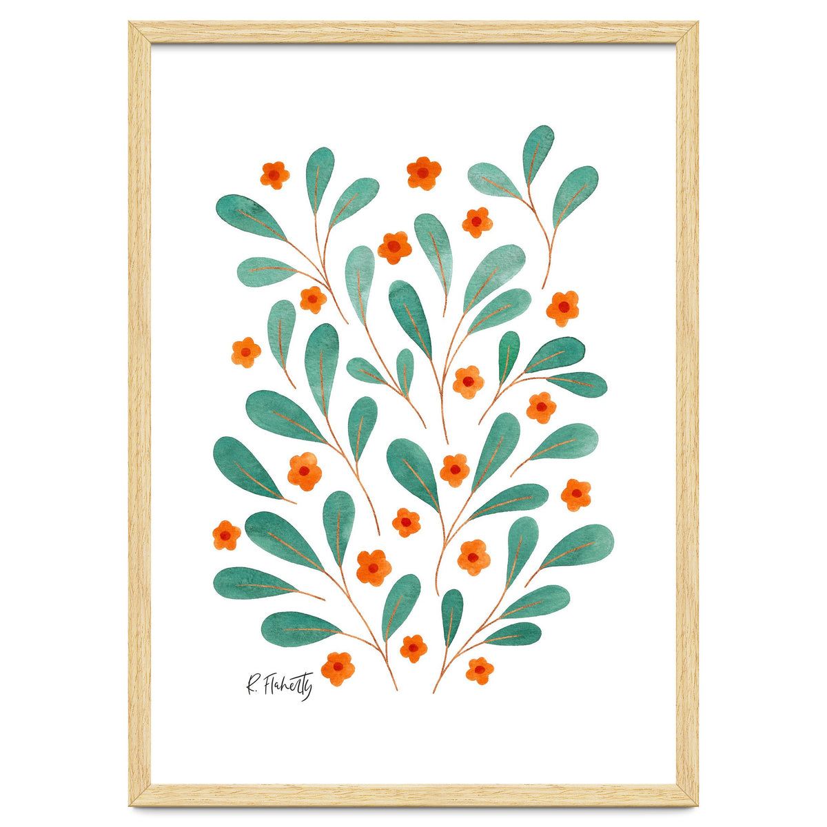 Springtime Floral | Orange and Green