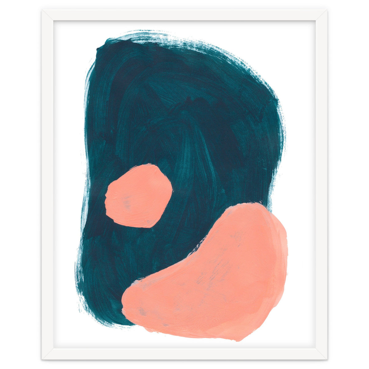 Teal Blob Salmon Bubbles