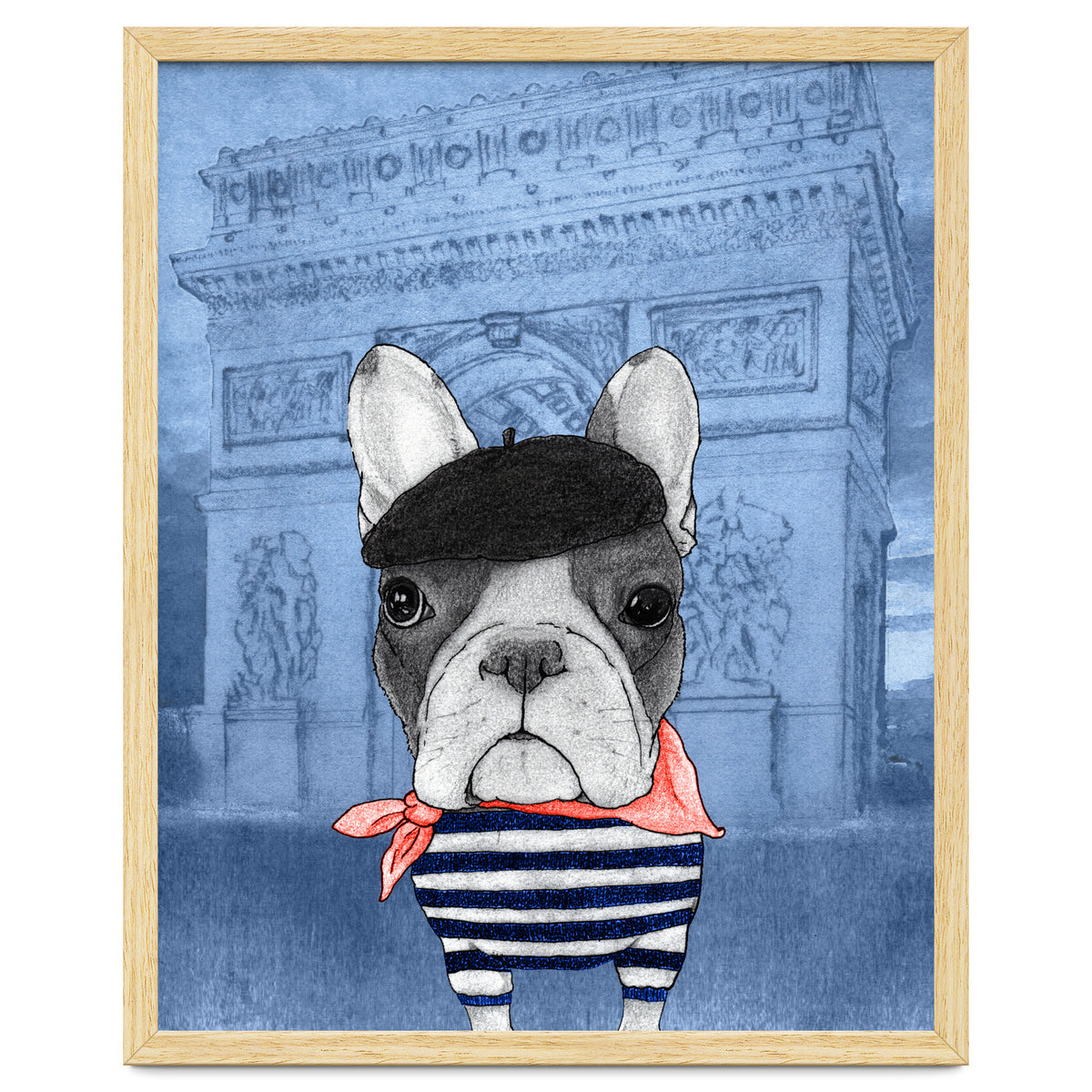 French Bulldog With Arc De Triomphe