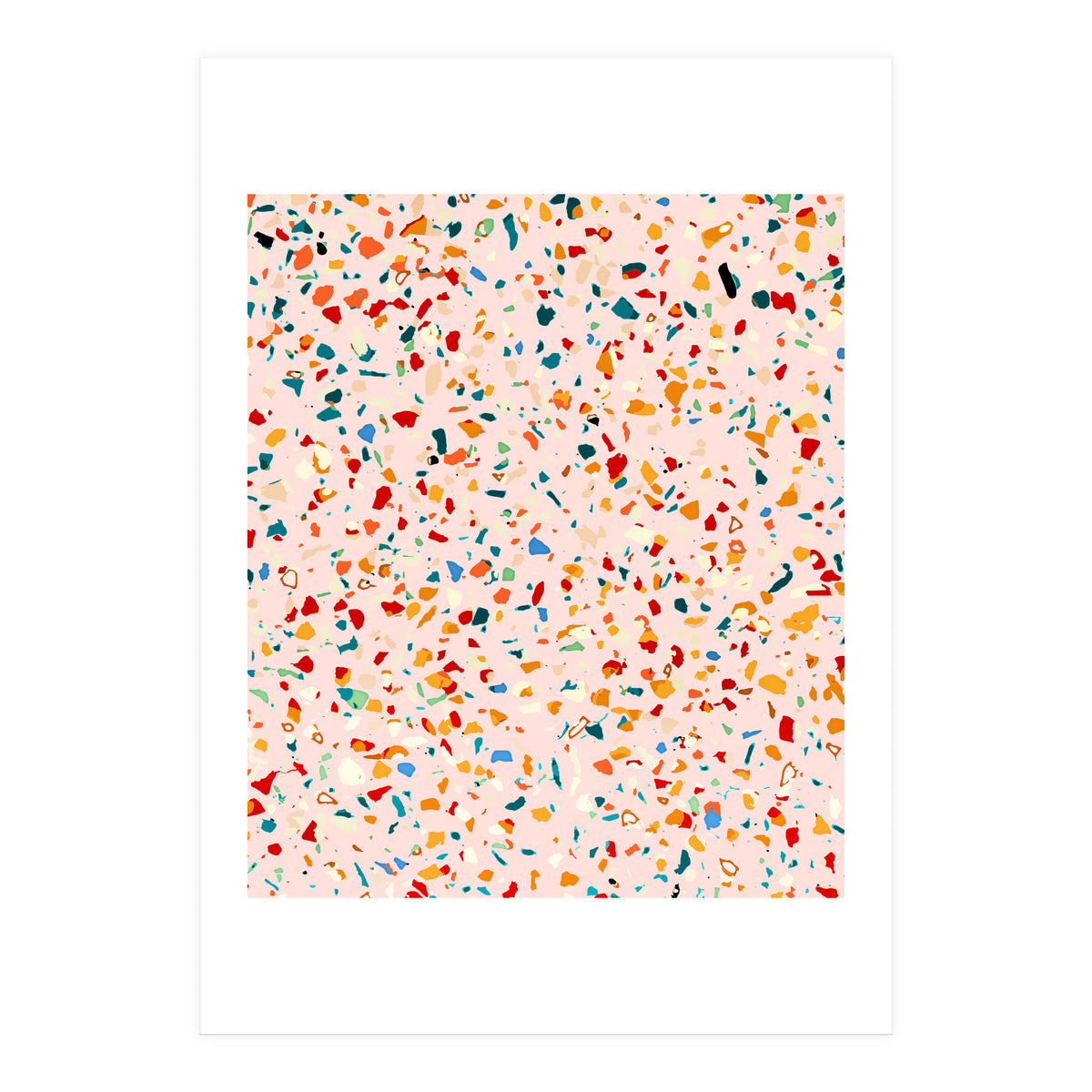 Blush Terrazzo | Pink Eclectic Speckles | Abstract Confetti Painting | Chic Bohemian Illustration (Print Only)