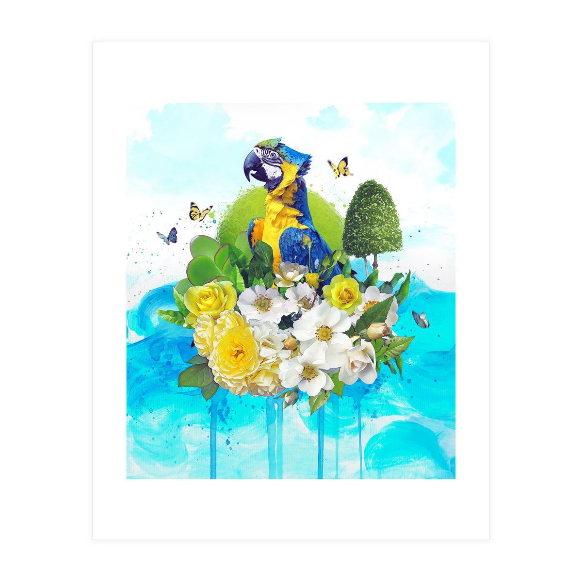 Floral Parrot  (Print Only)
