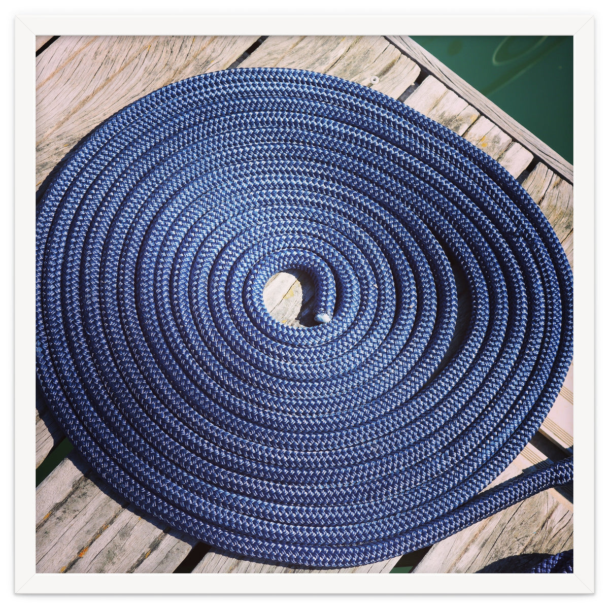 Blue rope coil