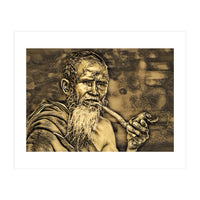 Old Man with Pipe (Print Only)