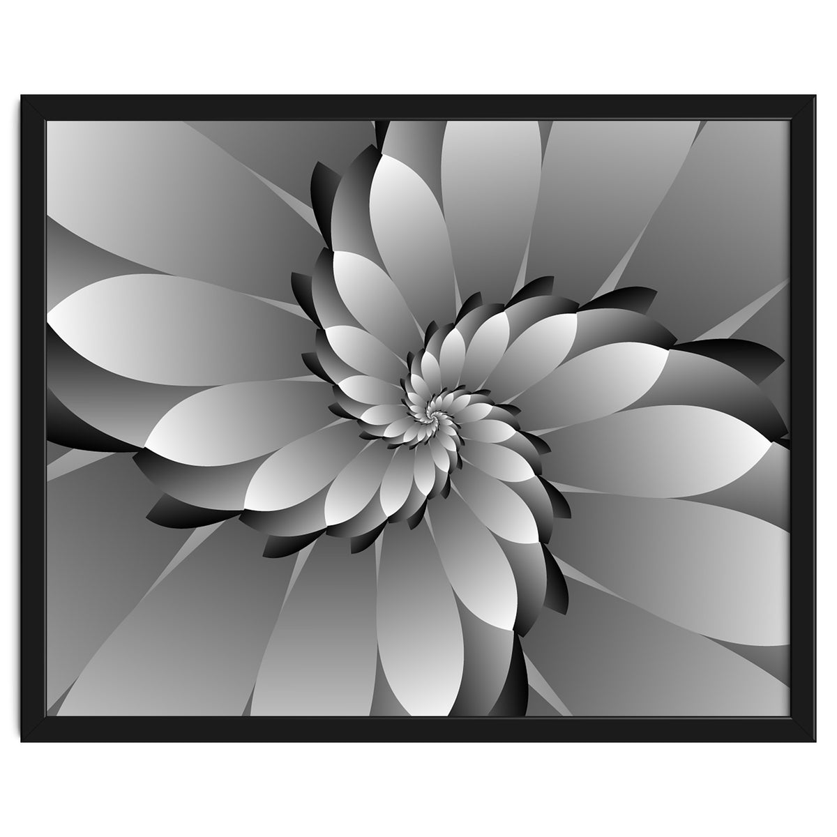 BLACK Floral 3D ART