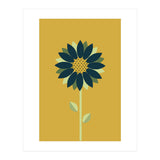 Scandinavian Folk Minimalist Flower Yellow Mustard (Print Only) thumbnail