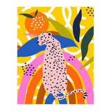 Leopard Somewhere Over The Rainbow, Maximalist Abstract Wildlife Jungle Botanical, Pop of Color Eclectic Animals Illustration (Print Only) thumbnail