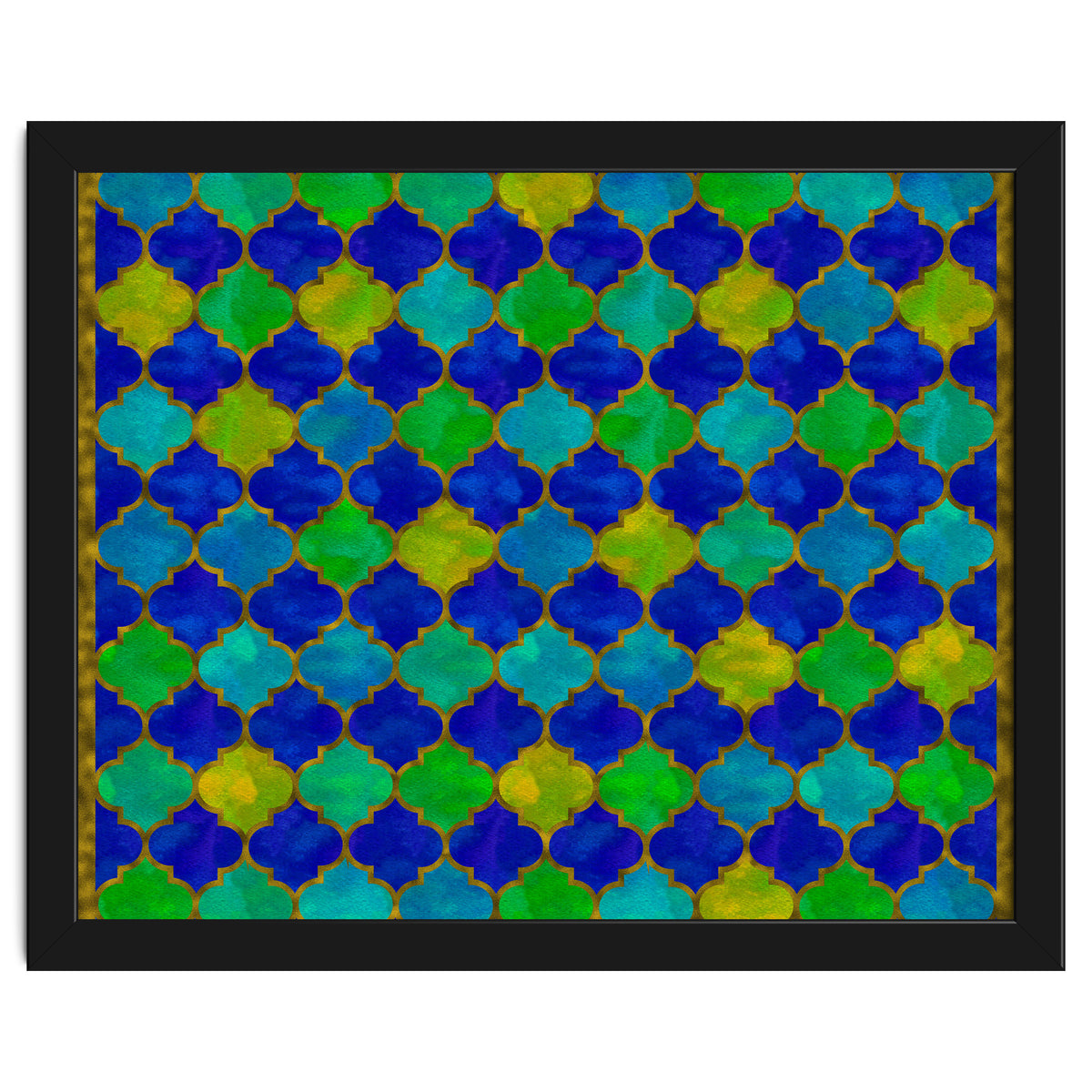 Ocean Breeze - Watercolor Moroccan Lattice