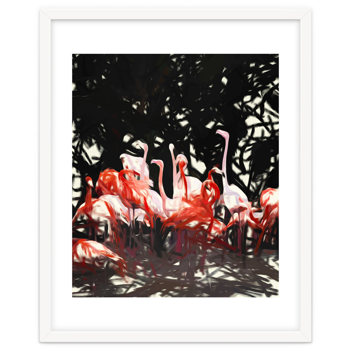 Flamingoes Under The Banyan Tree