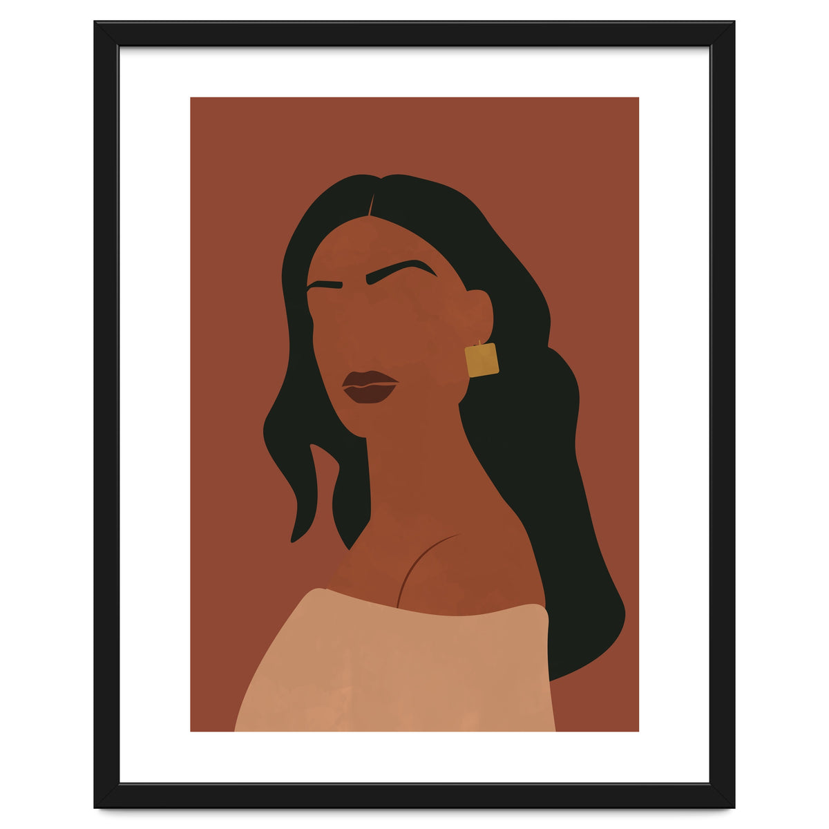 Abstract Woman with Gold Earring