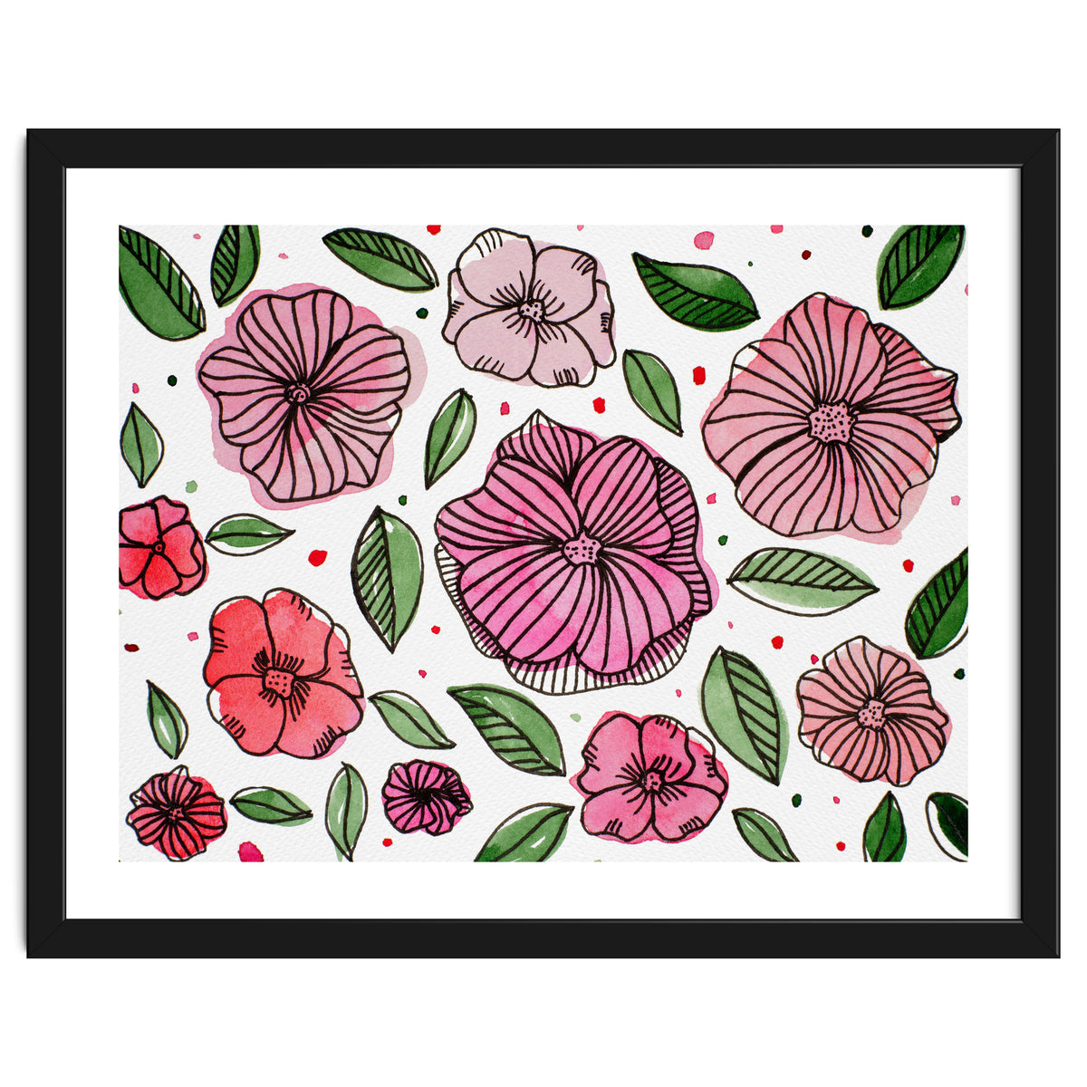 Watercolor And Ink Florals